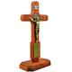 Crucifixo de Mesa Ou Parede em Madeira de Demolio com Metal - 13 cm