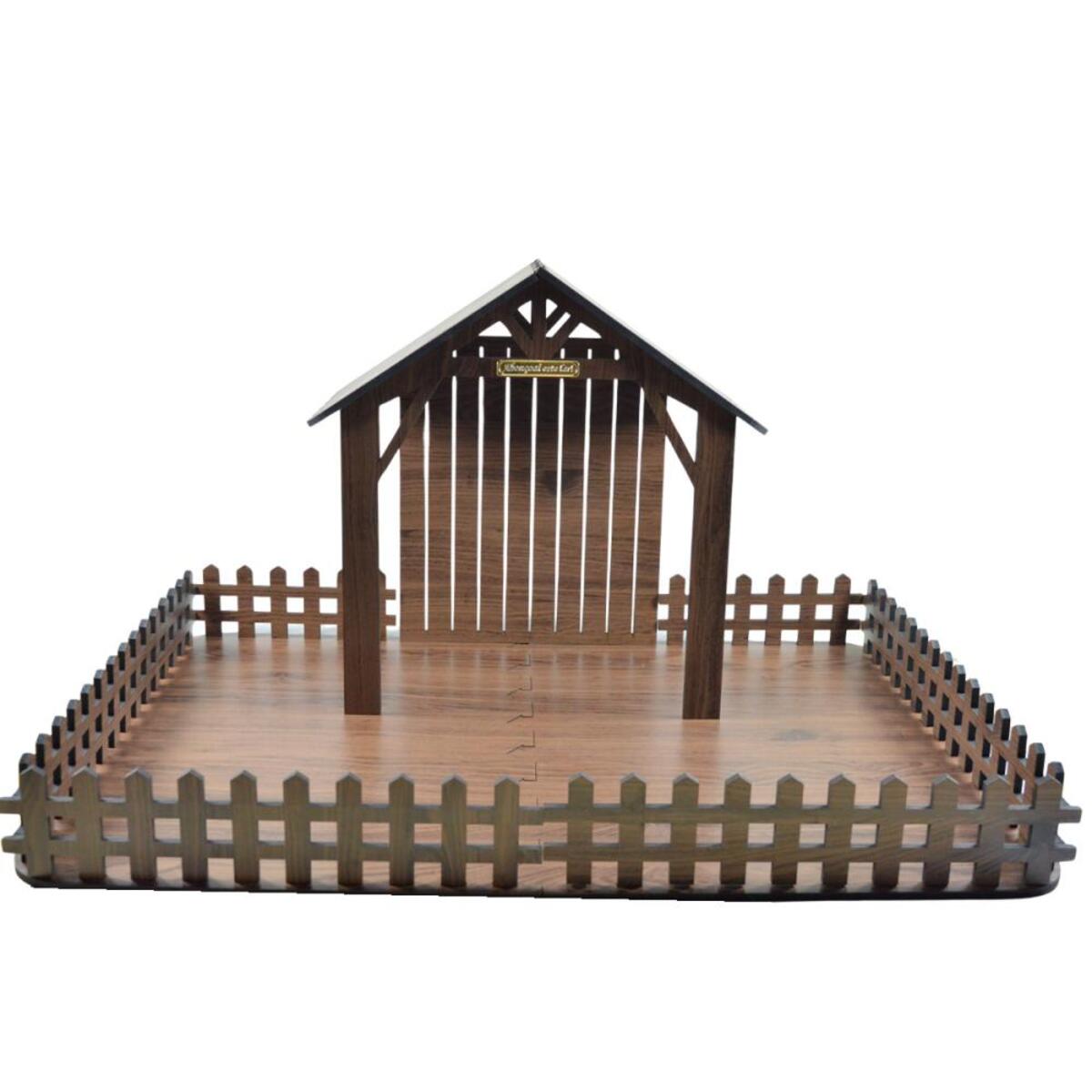 Est�bulo para Pres�pio Natalino em MDF Madeirado 50x65cm