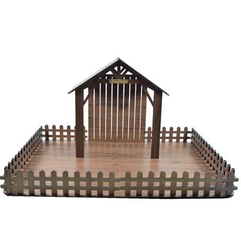 Est�bulo para Pres�pio Natalino em MDF Madeirado 50x65cm