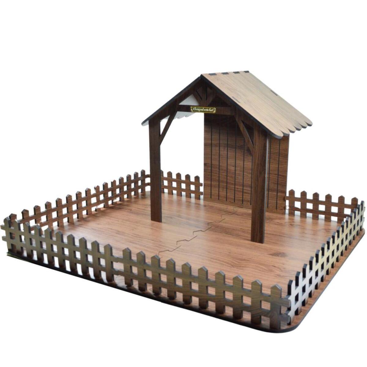 Est�bulo para Pres�pio Natalino em MDF Madeirado 50x65cm