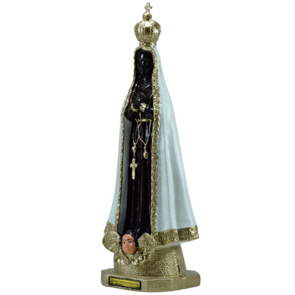 Imagem N.sra Aparecida 39 Cm Cor Branco Inquebr�vel 