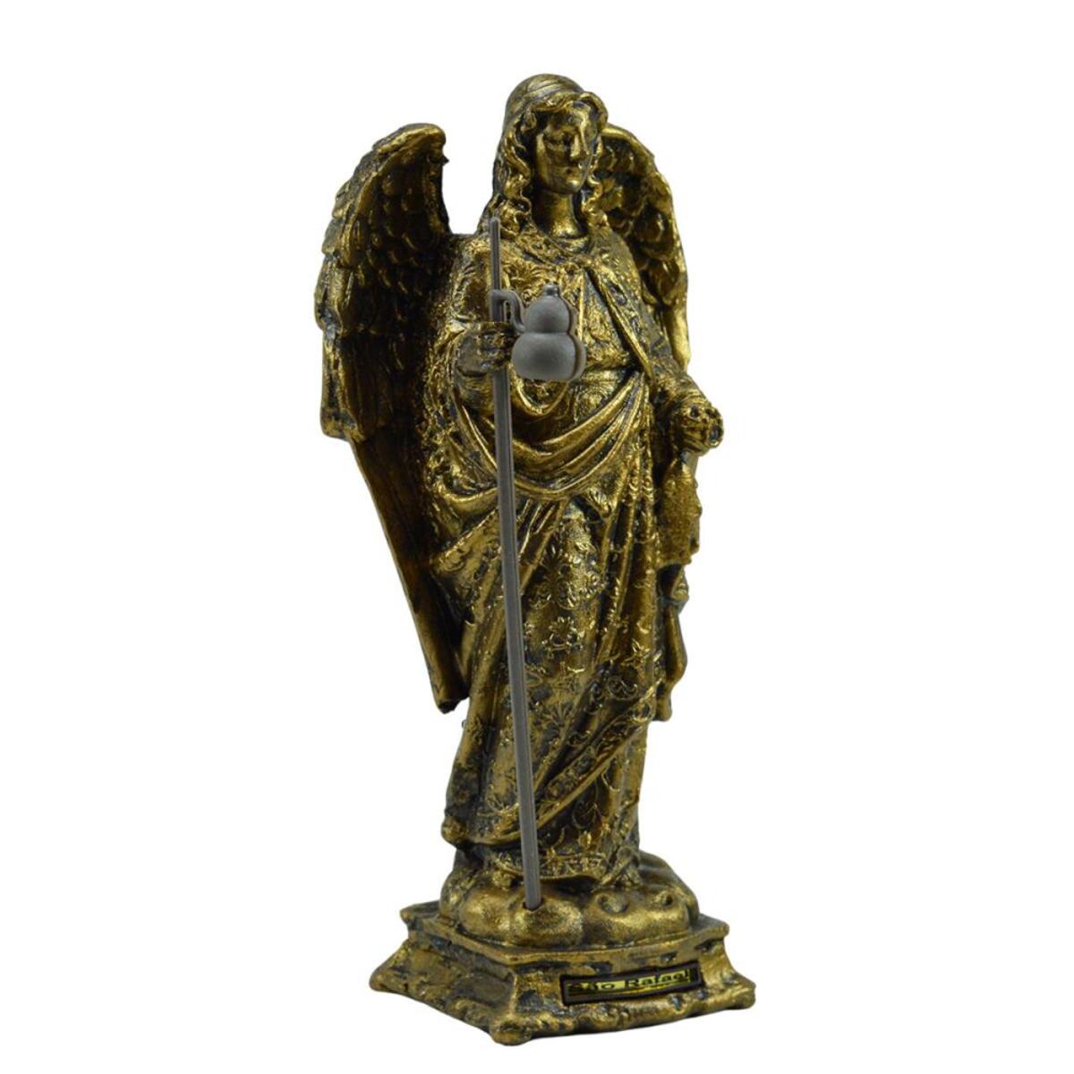 Imagem S�o Rafael Ouro envelhecido 21 CM Inquebr�vel 