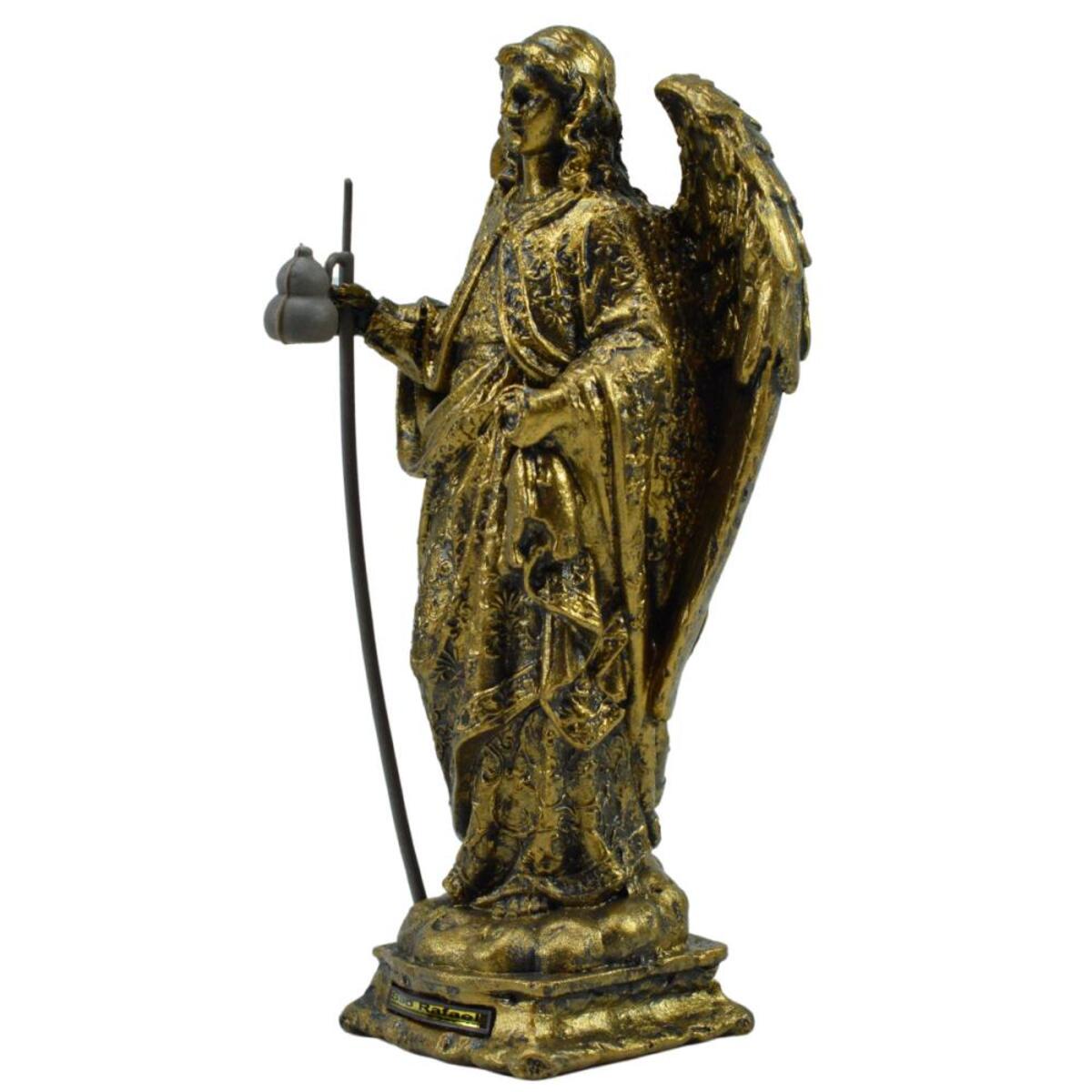 Imagem S�o Rafael Ouro envelhecido 21 CM Inquebr�vel 