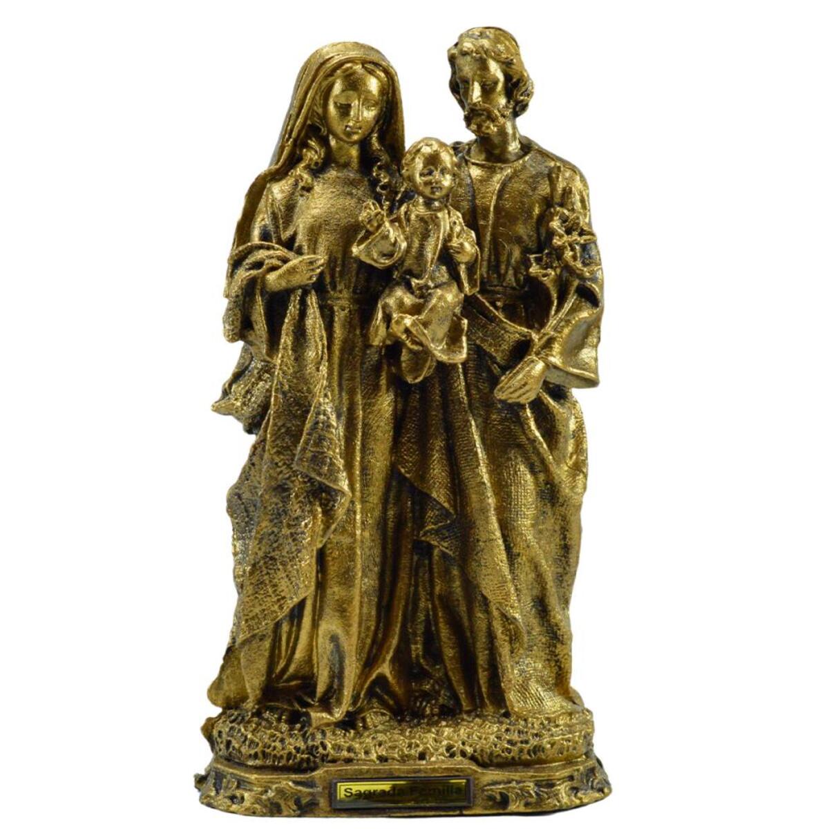 Imagem Sagrada Familia 30 Cm Ouro envelhecido Inquebr�vel 