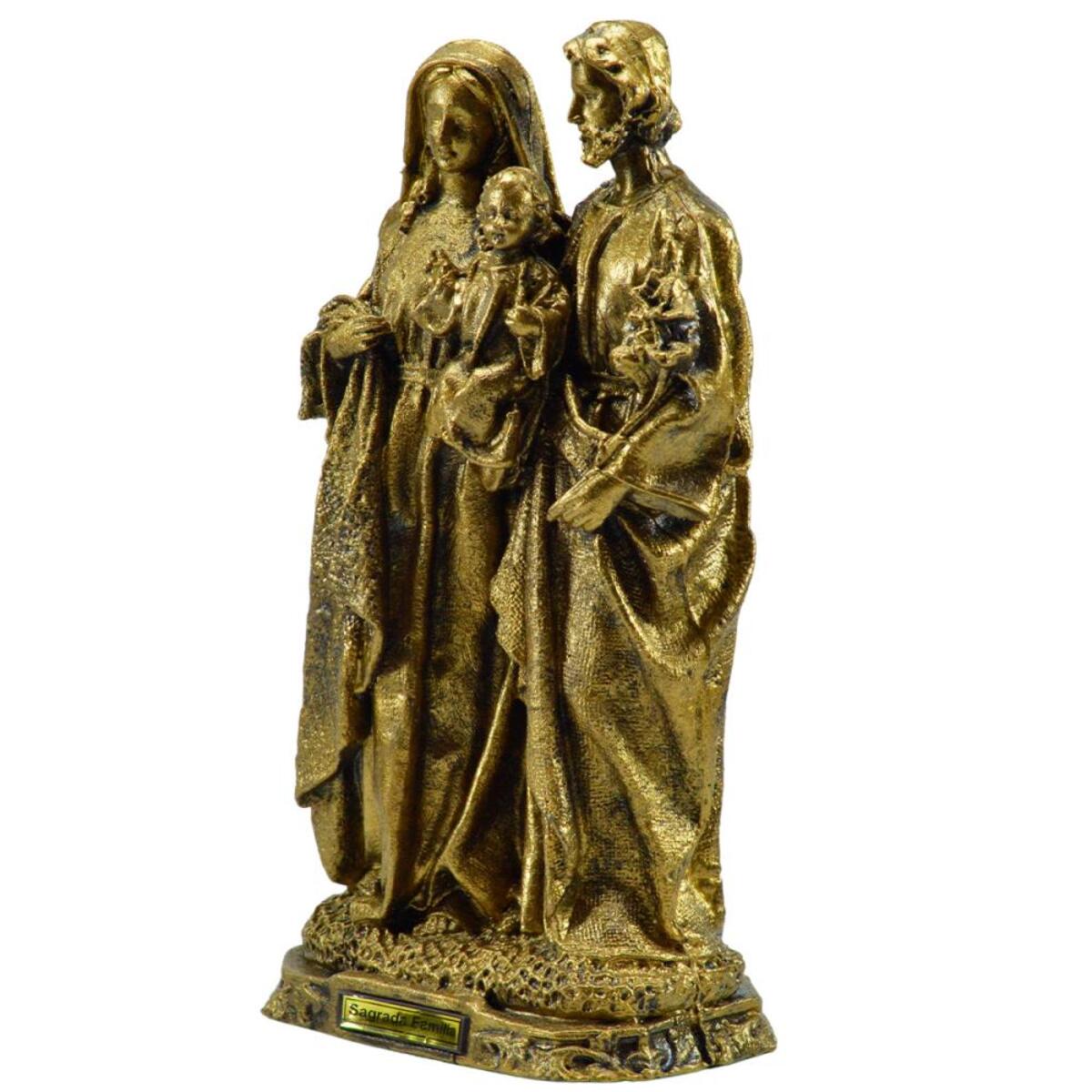 Imagem Sagrada Familia 30 Cm Ouro envelhecido Inquebr�vel 