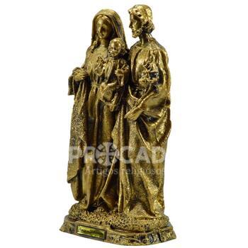 Imagem Sagrada Familia 30 Cm Ouro envelhecido Inquebr�vel 