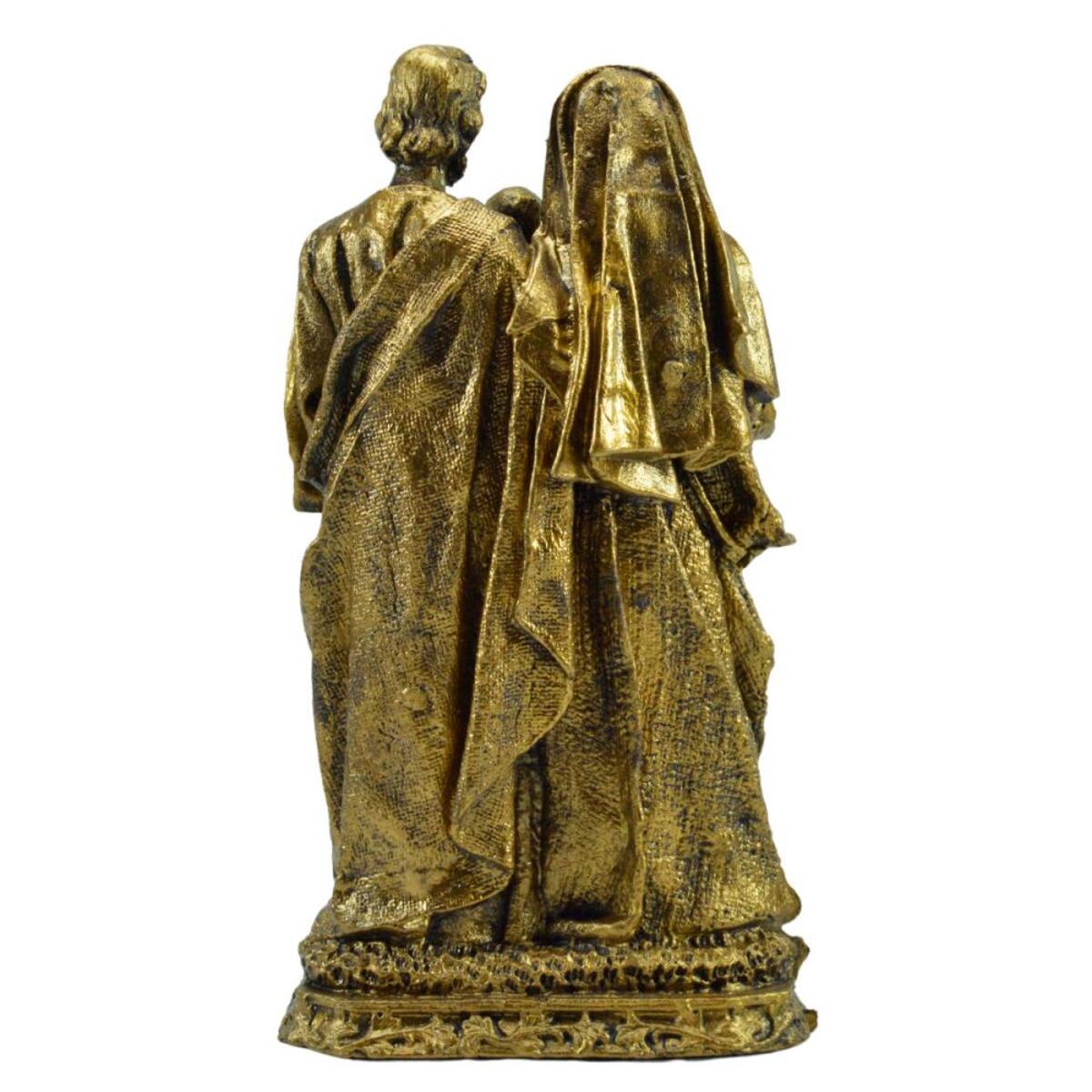Imagem Sagrada Familia 30 Cm Ouro envelhecido Inquebr�vel 