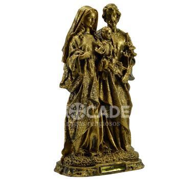 Imagem Sagrada Familia 30 Cm Ouro envelhecido Inquebr�vel 