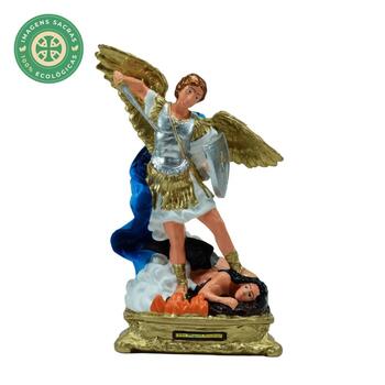 Imagem S�o Miguel Arcanjo Branco com Azul 22 Cm Inquebr�vel 