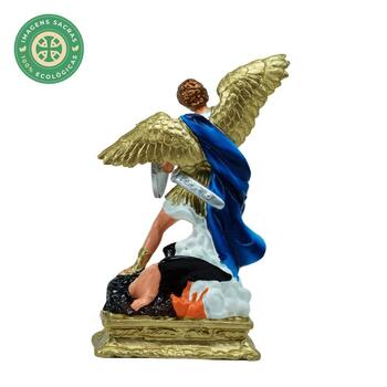 Imagem S�o Miguel Arcanjo Branco com Azul 22 Cm Inquebr�vel 
