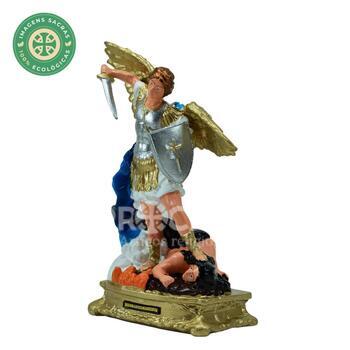 Imagem S�o Miguel Arcanjo Branco com Azul 22 Cm Inquebr�vel 