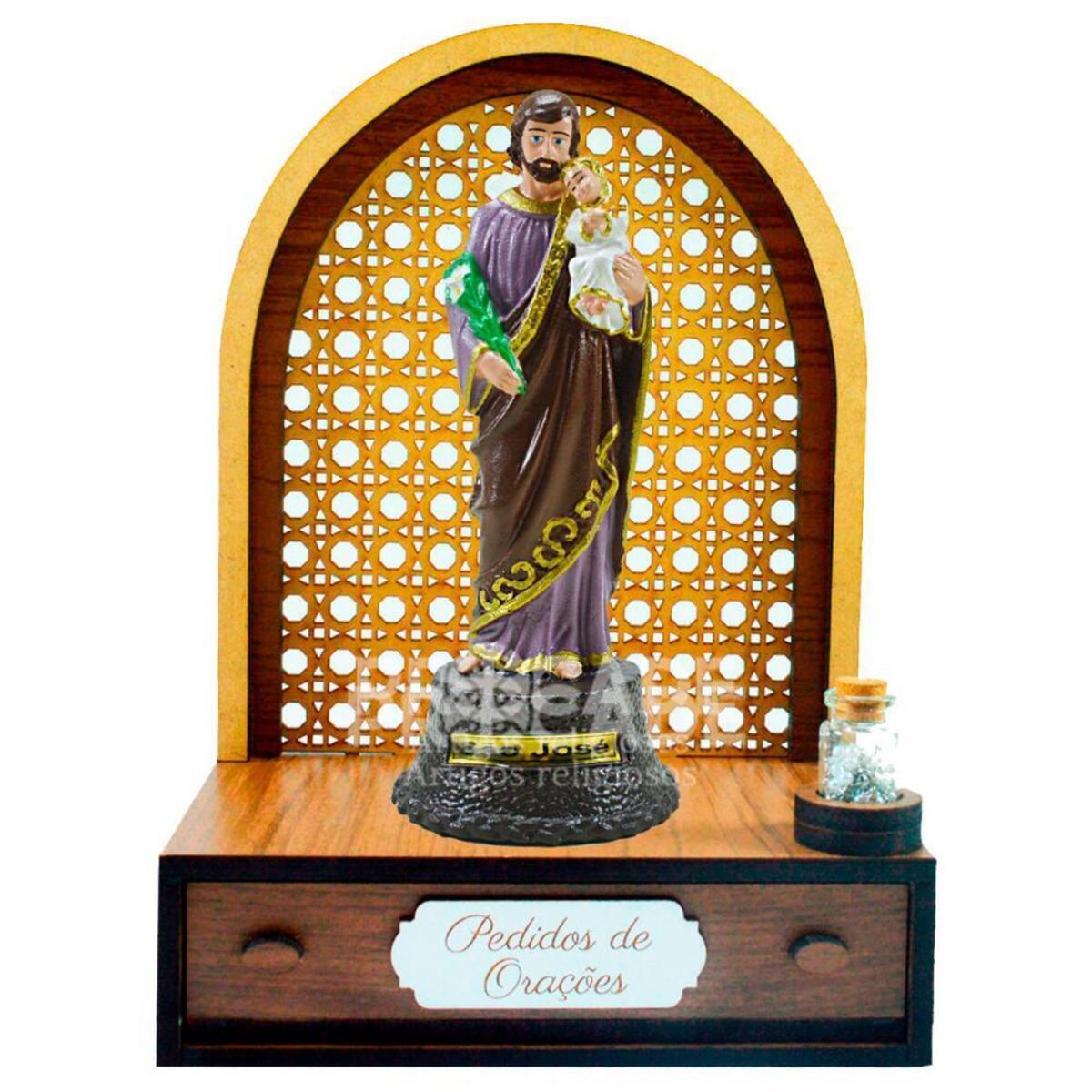 Altar C/ gaveta de pedidos de Ora��o com de S�o Jos� 22cm Inquebr�vel 