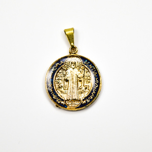 Medalha de São Bento Resinada Dourada(25mm)